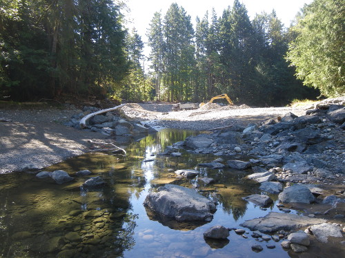 Rosewall Creek Restoration -wide shot creek with clear pool in fg.