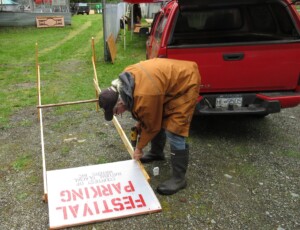 Randy w parking sign